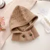 Invierno Nuevo Estilo Coreano Versátil Color Sólido Sombrero Cortavientos para Mujer Cálido Protección para los Oídos Bufanda con Capucha para el Cuello Gorro de Lana Tejido Venta al por Mayor