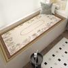 Alfombra de terciopelo de cristal para habitación infantil con diseño de celosía en blanco y negro, manta para mesita de noche, resistente a la suciedad, antideslizante, para sofá, mesa de centro y suelo