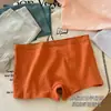 Ropa interior de algodón puro de cuatro esquinas para mujer, entrepierna 100% algodón, transpirable, de cintura media, sin costuras, pantalones de seguridad anti-exposición, pantalones de pierna recta a rayas verticales para niñas