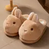 Lindas Zapatillas de Algodón de Conejito para Mujer 2026 Nuevo Estilo de Interior para el Hogar Antideslizantes Cálidas de Piel para Invierno Hombres Invierno