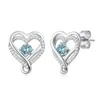 Pendientes y Collar de Plata S925 de Lujo Elegante Europeo y Americano Incrustados con Circonita en Forma de Corazón Colgante para Mujer Corazón Dulce Joyería para Novia Boda