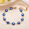 Tohm Pulsera de Acero Inoxidable Color Mixto Chapado en Oro 8mm Forma de Ojo Hecha a Mano Moda Colorida Esmalte Accesorio Pulsera para Mujeres