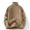 Suéter vermelho para o ano do zodíaco, unissex, outono e inverno, gola alta, forrado com fleece, tricô liso para o Ano Novo, direto da fábrica, atacado