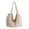 Bolsa Tote de Bolinhas Estilo Francês 2025 Verão Nova Floral Versão Coreana Bolsa de Ombro de Mão, Estilo Lazy Ins, Estilo Japonês Fofo