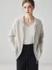 Cárdigan de punto de cachemira con capucha y cremallera, tejido de panal, para mujer, Otoño/Invierno 2026, Engrosado, Cálido, Holgado, Abrigo Suéter