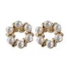 Un Par de Aretes Redondos de Perlas Aretes Retro Franceses Hepburn de Lujo Ligero 2024 Nueva Moda Aretes de Primavera