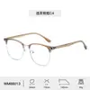 Gafas de media montura estilo halcón anti-luz azul de moda transfronterizas para hombres y mujeres gafas planas para mujeres en línea explosiones rojas retro al por mayor