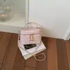 Bolso pequeño tipo Chanel caja para mujer moderno de moda bolso de cadena con patrón de rombos cuadrado pequeño elegante de alta gama bandolera