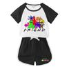 Traje de verano 2023 para niños y niñas, pantalones cortos de bebé, camiseta de manga corta, pantalones cortos, traje deportivo informal de dos piezas para niños