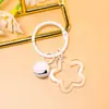 Llavero Anillo de Libro Campana Estrella Pentágono Transparente de Colores Figura de Cuentas Perler Hecha a Mano DIY Colgante Accesorios de Joyería