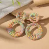Venta al por mayor de joyería transfronteriza, Pendientes exagerados de rafia hechos a mano, Accesorios de estilo festivo, Diseño de nicho