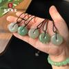 Pingente da Paz de Aventurina Natural Jade Ouro Jade Seda Pingente da Paz Colar para Homens e Mulheres Atacado