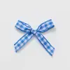 Laço Longo de Fita Xadrez de 3 Seções Headband Laço Vermelho Finalizado Brincos Acessórios de Roupa Acessórios de Cabelo Materiais