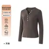 Camiseta Interior de Lana Merino para Mujer Estilo Otoño/Invierno 2026 Ropa Interior Se Puede Usar por Fuera Manga Larga Diseño Femenino Top con Cuello en V