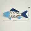 Decoração Tridimensional de Espinha de Peixe Estilo Mediterrâneo para Pendurar na Parede da Sala de Estar, Entrada, Decoração de Parede para Casa com Tema Oceano