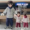 Conjunto con Capucha Rayado de Otoño para Niños Primavera y Otoño Estilo Coreano Conjunto Casual de Dos Piezas de Moda para Niños Pequeños y Niños Pequeños
