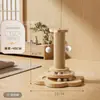 Juguete para gatos con plato giratorio de madera maciza, estructura para trepar gatos, resistente al desgaste y que no suelta pelo, poste rascador para gatos de autoentretenimiento, poste rascador de juguete para gatos gordos, resistente al desgaste, al por mayor