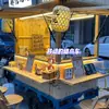 Carrinho de Lanches Estilo Antigo, Carrinho de Barraca de Yakitori em Madeira Maciça, Triciclo, Carrinho de Vendas Móvel, Carro Alegórico de Feira Noturna, Caminhão de Vendas