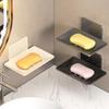 Jabonera sin perforaciones, escurridor de jabón para inodoro, estante para guardar jabón de baño, estante para colgar en la pared para el hogar