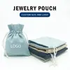 Bolsa de joyería de alta calidad, bolsa de tela de cuero de microfibra, bolsa de almacenamiento, bolsa de regalo con logotipo imprimible para manualidades