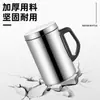 Taza aislada de acero inoxidable de doble capa, resistente al calor y a las quemaduras, con tapa, adecuada para uso en oficina, escuela y fábrica; disponible al por mayor