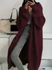 Cardigan suéter longo plus size estilo europeu e americano para mulheres, nova coleção outono e inverno, casaco de malha grosso casual solto