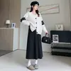 Falda de maternidad JQ Jingqi, nueva colección primavera/otoño 2026, diseño con cordón, sin aros, silueta en A, tela fluida