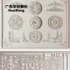 Componentes entalhados combinando com o teto GRG de casa inteira, painéis de luminária de canto estilo europeu e módulos de combinação de linhas retas para projetos de decoração de casa em atacado