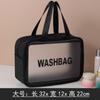 Bolsa de Cosméticos Portátil de PU Transparente Impermeable Gran Capacidad Almacenamiento de Artículos de Aseo Esmerilado Bolso de Mano de Tres Piezas