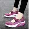 Comercio Exterior Transfronterizo Tallas Grandes Zapatos de Salón para Mujer 2026 Nuevos Zapatos de Salón de Malla Color Sólido con Amortiguación de Aire y Velcro de Caña Baja para Mujer