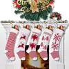 Calcetines navideños infantiles transfronterizos calcetines altos de rayas tejidas decoraciones navideñas calcetines navideños con cascabeles calcetines de elfo