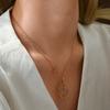 Collar de Calabaza de Oro K de Alta Gama para Mujer, Colgante de Oro Rosa con Circonita Chapado en Oro 18K, Cadena de Clavícula Versátil de Lujo Ligero de Alta Gama