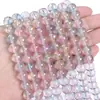 Cuentas de Vidrio Hielo Transparentes Coloridas Tinta Manchada Doradas Redondas para DIY Collar Hecho a Mano Pulsera de Hilo Cuentas Accesorios para Joyería Cuentas Sueltas