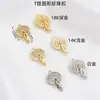 Chapado en Oro de 18K Color Duradero Microincrustado Zircón Forma de Corazón Trébol de Cuatro Hojas Cierre de Perla Hecho a Mano Accesorios de Joyería DIY Cierre de Perla Osmanthus