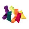 Nuevos Calcetines de Longitud Media de Color Fluorescente para Niños Calcetines Bordados de Smiley Calcetines Cortos de Algodón de Color Sólido de Moda para Niños y Niñas