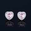 Conjunto de collar y pendientes de circonita de cristal rosa para mujer, muy popular en Europa y América, con anillo de corazón a la moda, cadena de suministro de joyería Temu