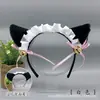 Diadema de Encaje con Orejas de Gato Lolita Hecha a Mano Accesorios para el Cabello con Cascabel de Metal Diadema para el Cabello de Sirvienta de Comic-Con de Gato de Simulación