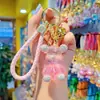 Llavero Colgante de Oso Transparente con Diamantes de Resina Creativos Colgante de Llavero de Moda Colgante para Bolso de Chica de Lujo Ligero