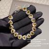 Brilhante ganso amarelo gema amor Colar designer banhado a ouro 18K multi-corte pontiagudo cristal Zircão pêssego coração puxar colar