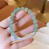 Pulsera Redonda Geométrica Mate con Cuentas de Aventurina Verde, Pulsera Estilo Antiguo, Joyería de Diseño Nicho al por Mayor