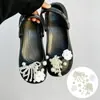 Flor de rabo de fênix delicada, adequada para tamancos, flor de sapato de strass de luxo leve, fivela de sapato, acessórios de corrente de contas, decorações de moda DIY