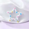 Estrella de Cinco Puntas de Dibujos Animados Hebilla de Resorte con Goteo de Aceite Accesorios Metálicos para Joyería DIY Colgante Lindo Anillo de Conexión Pintado de Colores