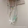 Estrella de Mar Bailarina Verano Costa Marina Fresco Dopamina Colorida Estrella con Cuentas Cadena para Clavícula Dulce Fresca Collar en Capas