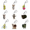 Pingente Nicho Personalidade Gato Feliz Fofo Gato Banana Alto Valor de Cor Acrílico Pendurado Escultura de Areia Chaveiro para Presentear