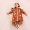 Mengqili Transfronterizo Ignífugo Franela Infantil con Pies Saco de Dormir Dibujos Animados Bebé Anti-patadas Pijama de Una Pieza Venta al por Mayor