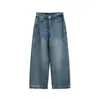 Yidao Vintage 2026 Outono Novo Jeans Americano Retrô Lavado Desgastado Solto Reto Wide-Leg