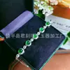 Pulseira Retrô de Calcedônia com Vazados e Pedras Totais de Diamante, Pulseira Colorida de Ágata Natural para Mulheres, Nova Pulseira de Jade Estilo Chinês