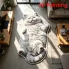 Alfombra de imitación cachemir estilo caricatura, antideslizante y resistente al desgaste, adecuada para salas de estar aptas para gatos, uso en el hogar, resistente a la suciedad, lavable, alfombra de cabecera para dormitorio