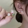 Pendientes Elegantes Dulces de Plata 925 con Aguja, Corazón de Chica Rosa, Flor, Mariposa, Borla, Super Hada, Alto Amor