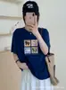 Camiseta Feminina Loose de Algodão Bambu com Gola Redonda e Manga Curta de Guangzhou, Versátil e Emagrecedora, Direto da Fábrica